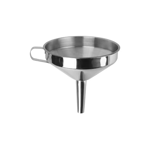 Embudo de acero inoxidable, embudo de metal for botellas de vino, cerveza, aceite, embudo con filtro desmontable, acero inoxidable for enlatar, herramientas de cocina, embudos de boca ancha(10CM)