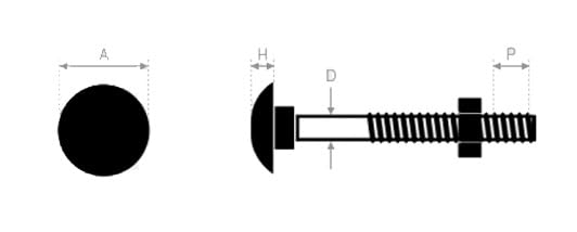 Boulon pour bois à tête ronde collet carré Japy classe 4.8 DIN 603/555 12X110 boîte de 50 - ULTIMA - 80412110