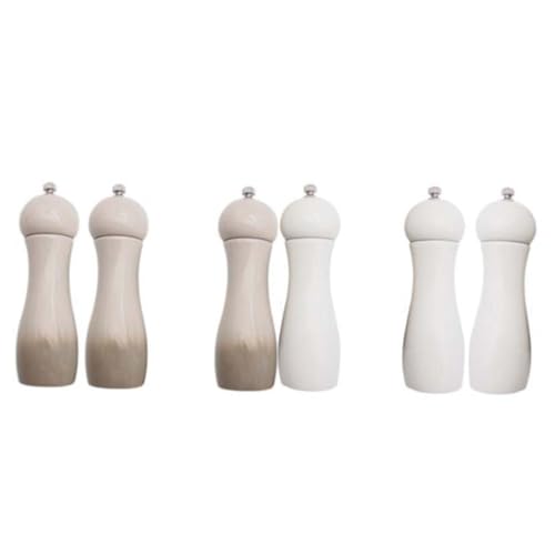 AUTSUPPL 1pc 6 Pepper Grinder Pepper and Salt Grinder Pepper Mill and Salt Shaker Manual Pepper Mill Manual Mill Salt Container Manual Grinder for Pepper Kitchen Gadget White