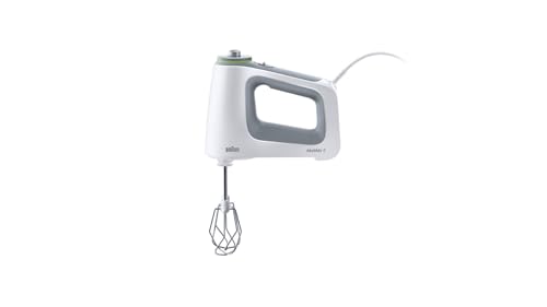 Braun Handmixer MultiMix 5 HM51.00WH, 9 Geschwindigkeitsstufen und Turbofunktion, SmartMix Technologie, Rührbesen und Knethaken aus Edelstahl Inklusive, 750W, Weiß 2