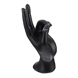 Hohopeti Soporte de Mano para Joyas de Resina Mate Negra Organizador de Anillos y Pulseras Elegante para Exhibición y Almacenamiento Escritorio