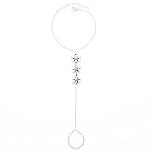 Olbye Flower Toe Ring Anklet Silver Barefoot Sandals Anklet Bracelet Bridal Summer Jewelry For Women And Teen Girls #TOP7