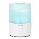 raydrop Humidifiers for Bedroom, 3.0L Cool Mist Humidifiers for Large Room & Home, Top Fill Air Humidifier for Baby Nursery & Plants, Essential Oil Diffuser with Color Lights, Timer, Auto Shut-Off