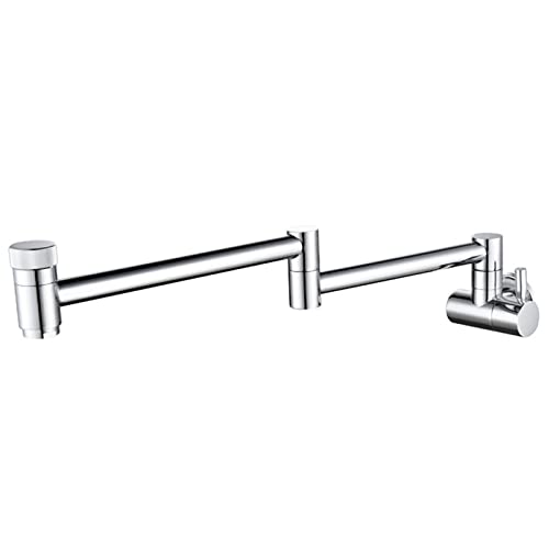 Robinet de cuisine avec bras double joint rétractable en nickel