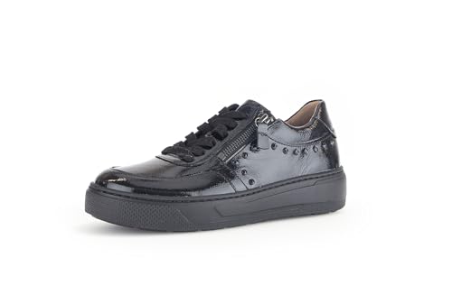 Gabor Damen Low-Top Sneaker, Frauen Halbschuhe,schnürschuhe,schnürer,Business,Freizeit,straßenschuhe,schwarz (schwarz),42 EU / 8 UK