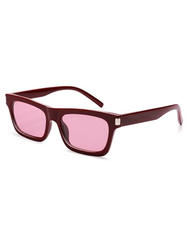 Retro Rectangular Sunglasses for Women Men Trendy Narrow Vintage Wide 90s Revival Sunnies AP3752