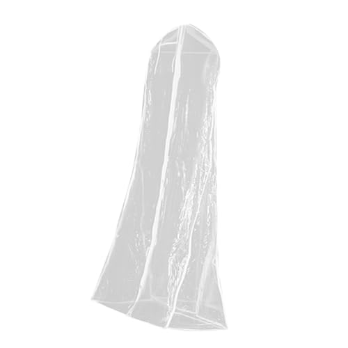SHINEOFI 18m Brautkleiderhülle mit Verlängertem Schleppe Verdickte und Verbreiterte Aufbewahrungstasche Transparente Kleiderabdeckung mit Mittigem Reißverschluss für Hochzeit und Events
