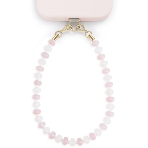 Image of POSADINA Natural Stone Phone Charm, Beaded Healing Phone Wrist Strap, Handmade Cellphone Chain Lanyard with Tether Tab