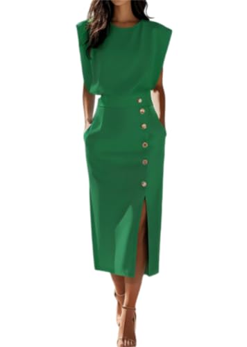 Robe midi de bureau pour femme coupe fente confort absolu