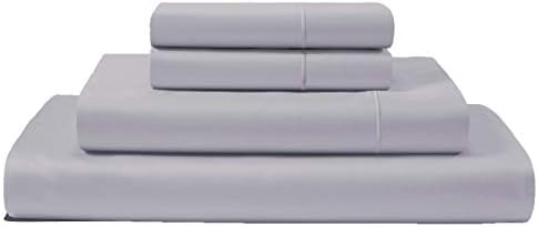 CHATEAU HOME COLLECTION 100% Pima Cotton 4-Piece Sheet Set 500 Thread Count 16 inch Deep Pockets (fits Upto 18" mattresses) Solid Sateen Weave Hotel Luxury Soft Comfort Bedding (King, Light Grey)
