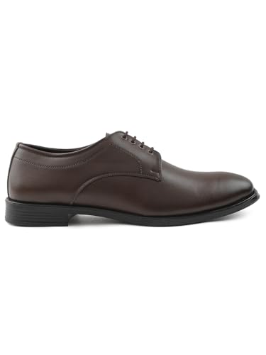 Image of Liberty Fortune HML-11E Men's Formal Derby Shoes - Black, Brown - Synthetic Leather Lace-Up with Cushioned Footbed - Stylish Office Footwear - Comfortable and Lightweight
