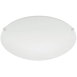 Lamparas De Techo Para Baño Pequeño EGLO Lámpara de techo MARS, aplique de pared con 1 bombilla, lámpara de techo de acero, color blanco, vidrio blanco satinado, casquillo E27