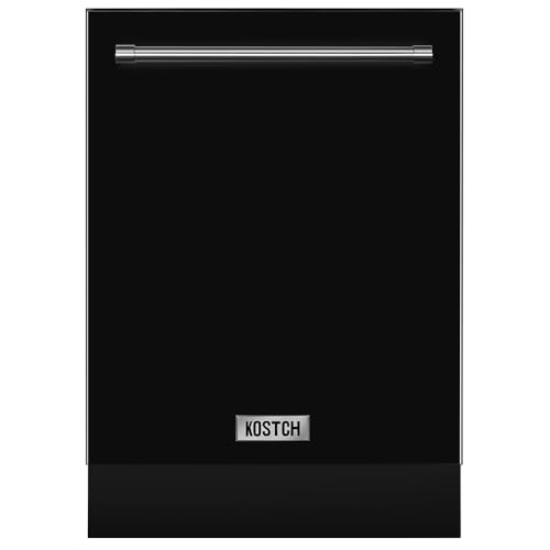 KOSTCH 2 Set - 36 inch 21.6 cu. ft. French Door Refrigerator/Fridge with Ice and Water Dispenser, & Large Capacity 24 inch Top Control Built-In Dishwasher, 47-dBA Ultra-Quiet (Black-SS)