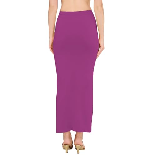 Image of DESI GIRL Cotton Lycra Stretchable Saree Shapewear Petticoat with Drawstring for Women | Fishcut Saree Petticoat with Side Slit for Easy Movement | Saree Shaper | Long inskirt