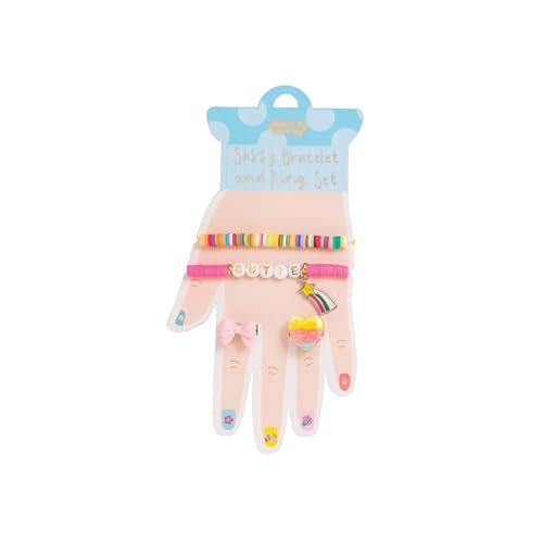 Juego de pulsera y anillo para niños Mud Pie de bisutería infantil