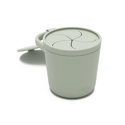 Image of Lalo Snack Cup - Mess-Free Silicone Snack Cups for Toddlers & Babies with Detachable Lid, BPA-Free Baby Snack Containers, Fits Most Stroller & Car Seat Cup Holders, Dishwasher Safe, Sage