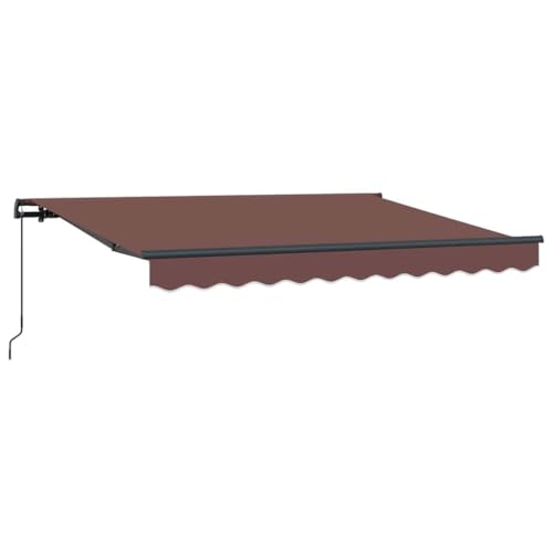 vidaXL Einziehbare Markise Braun 350 x 200 cm Polyester und Aluminium, Garten- und Terrassenmarkise, rechteckig, modern, strapazierfähig, verstellbares Dach für Entspannung