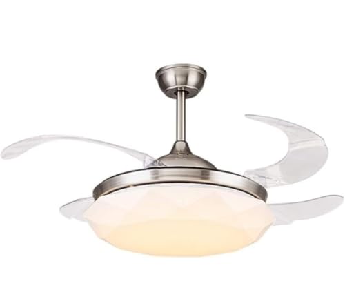 MCLIUJIA Ventiladores para El Techo con Lámpara Ventilador De Techo De 42 Pulgadas, Luz De Techo Moderna con Control Remoto, Hoja De Araña, Luz De Ventilador Interior Silenciosa Retráctil
