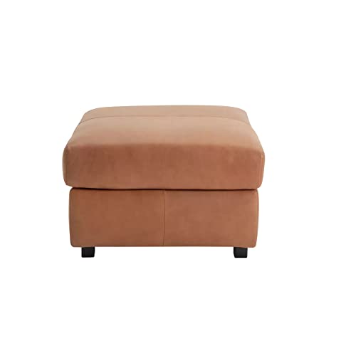 Image of Aart Store Wooden Leatherate Footstool for Living Room Furniture Footrest for Office Home Decor - Tan