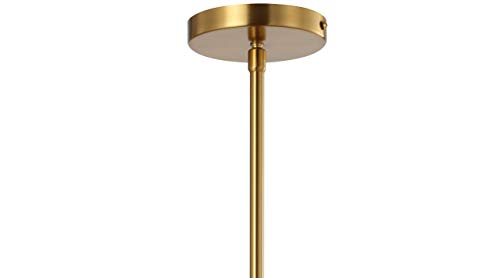 Image of JONATHAN Y Homer Industrial Dome Pendant 13 inch, Black /Brass Gold