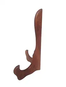 NEW ERA WOOD CARVING ART NEWCA. Wooden Handmade Wave Design Carved Plate Stand | Best Foldable Plate Holder for Kitchen & Table and Best for Gifting Wooden Product, 10 Inches with Finishing Work