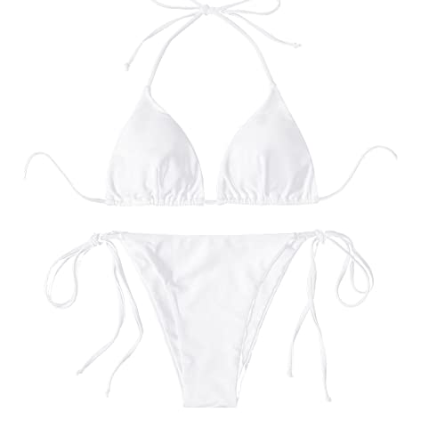 Image of Bikinis Swimsuit Set for Women Swimwear Triangle Bathing Suit Tie String Thong