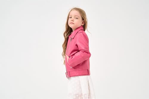 Girls Leather Jacket Kids Flight Bomber Aviator Moto Biker Jackets Dress Coat4