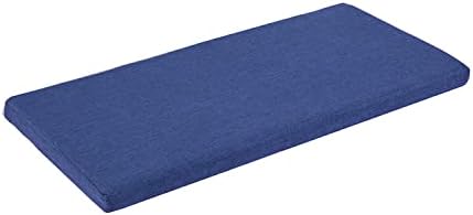 Piano Bench Cushion Indoor Window Seat Cushions Non Slip Rectangle Kitchen Settee Pad 48x16 inch, Navy Blue