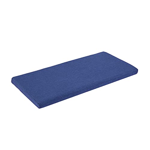 Piano Bench Cushion Indoor Window Seat Cushions Non Slip Rectangle Kitchen Settee Pad 48X16 Inch, Navy Blue #TOP3
