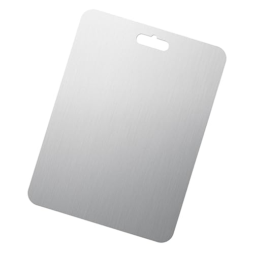 Cabilock tabla de cortar de acero inoxidable 304 tabla de quesos Pararse tabla de cortar para verduras tabla de cortar fácil de limpiar tabla de cortar de doble cara tablas de cortar Silver