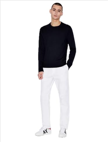 A | X ARMANI EXCHANGE Men's Basic Stretch Dobby Chino, White, 30R4