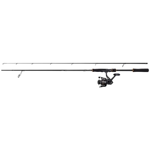 PENN Wrath II Labrax Spinning Combo, Combo Caña y Carrete, Pesca en Mar, Lubina con señuelos metálicos, Duros o Blandos, Gran relación Calidad-Precio Set, Unisex, Negro, 2.44m, 20-50 g