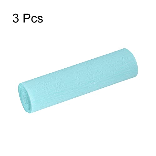 Meccanixity Crepe Paper Roll 8.2Ft Long 5.9 Inch Wide For Wedding Ceremony Various Large Festivals Decoration, Light Blue Pack Of 3 #TOP2