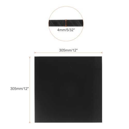 Image of 12 x 12 Inch UHMW Polyethylene Sheets, 5 /32 Inch Thick Ultra High Molecular Weight Black Plastic Sheet [for Home, Industrial]
