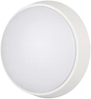 14W LED 4000K IP54 Circular Flush Wall Ceiling Mounted Bulkhead Light Fitting for Indoor, Outdoor, Bathroom, Office, Kitchen, Hallway, Corridor, Utility, Garden, Garage, Shed, Workshop, Porch-White
