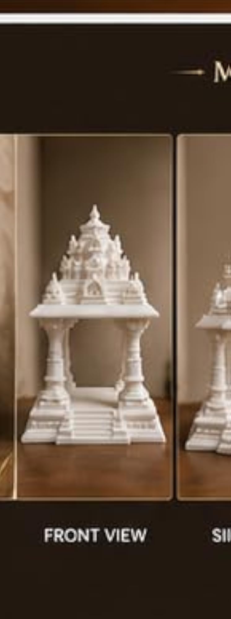 Mini Temple with Krishna Ji Idol, White, 3D Printed