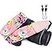 Wolven Pattern Cotton Camera Neck Shoulder Strap Belt Compatible for DSLR/SLR/Men/Women etc (Pink Flower)