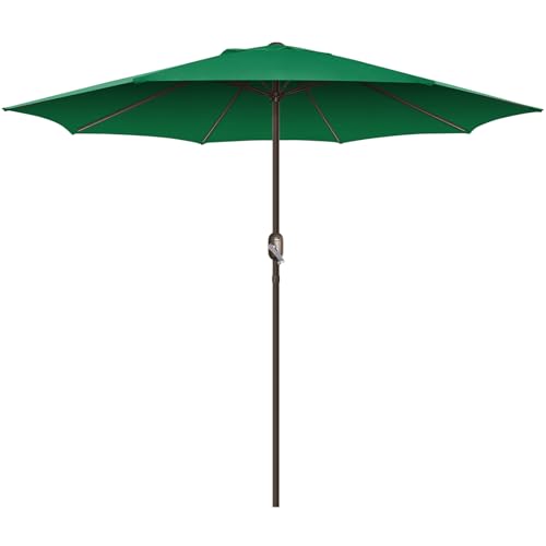 Funsite 11ft Patio Umbrella, UV Protect Pool Umbrella with Heavy Duty Pole, Ventilate Design Outdoor Umbrella Ideal for Garden, Lawn, Deck, Backyard&Pool, Green