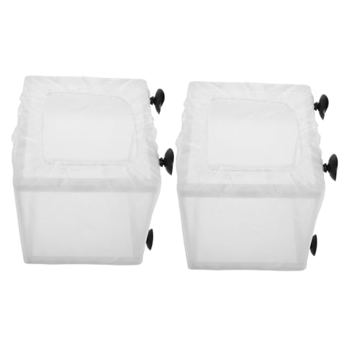 SOPOTUTU 2個魚繁殖隔離ボックス 仕切り付き 水槽用 式育成槽 小型離器 ー エ