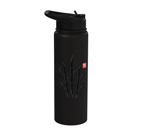 Bamboo Kanji Japanische Minimal Art Stainless Steel Insulated Water Bottle