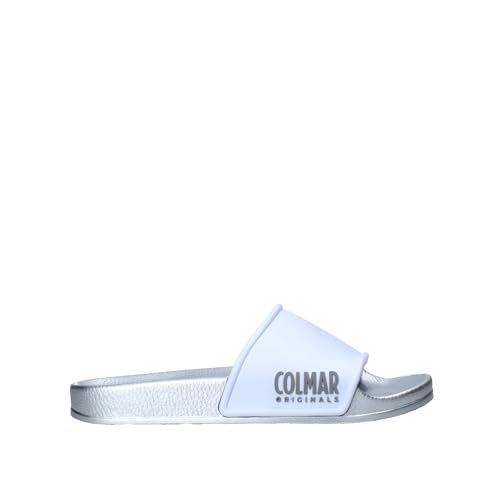 Ciabatta Bicolor Colmar Slipper Plain White Silver, l'excellence des finitions