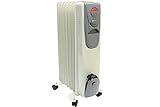Ölheizkörper mit 7 Rippen 1500 W, weiß