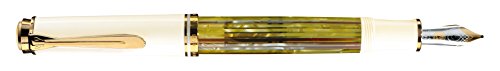 Pelikan 935551 Kolbenfüllhalter Souverän M 400 Schildpatt-Bicolor-goldfeder 14-K/585 Federbreite M, 1 Stück, weiß