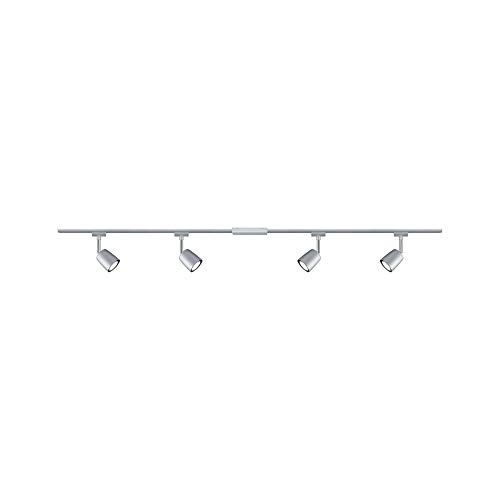 Paulmann 96897 URail Schienensystem Set Cover max. 4x10 Watt Lichtschiene Chrom matt, Chrom Deckenlampe Metall, Kunststoff Deckenschiene GU10