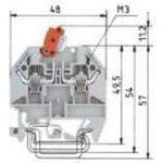 54.004.8853, Conn Disconnect Terminal Block F 2 POS ST G DIN Rail/T DIN Rail 20A (5 Items)
