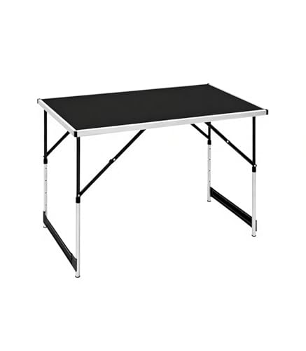 Table pliable à hauteur réglable avec pieds ajustables pour repas noir