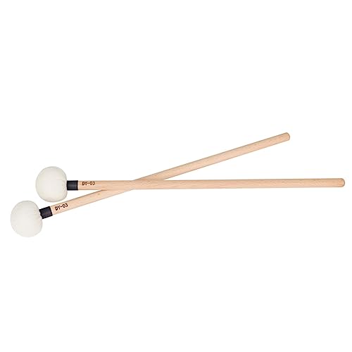KESYOO 2 piezas de baquetas para batería con mango de madera y cabeza de fieltro, color negro, accesorios para instrumentos de percusión miniatura 1