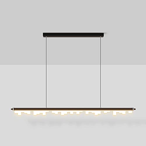 Lámpara colgante de tubo largo lineal negro de 90cm con pantalla acrílica blanca 2