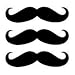 3pcs mustache moustache funny hard hat/helmet vinyl decal sticker