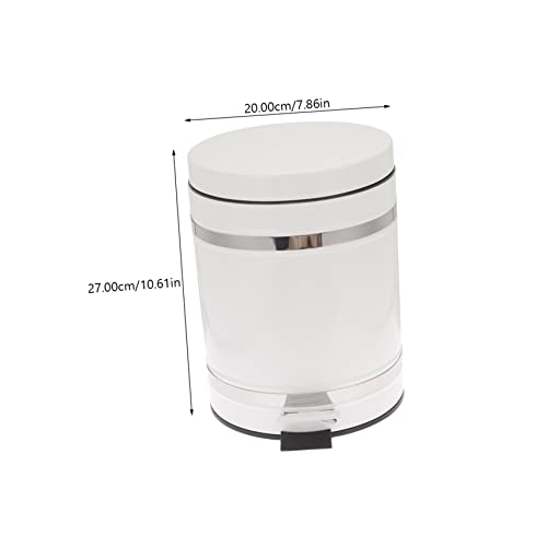 Caneca de basura rectangular con pedal 5 L blanco miniatura 2